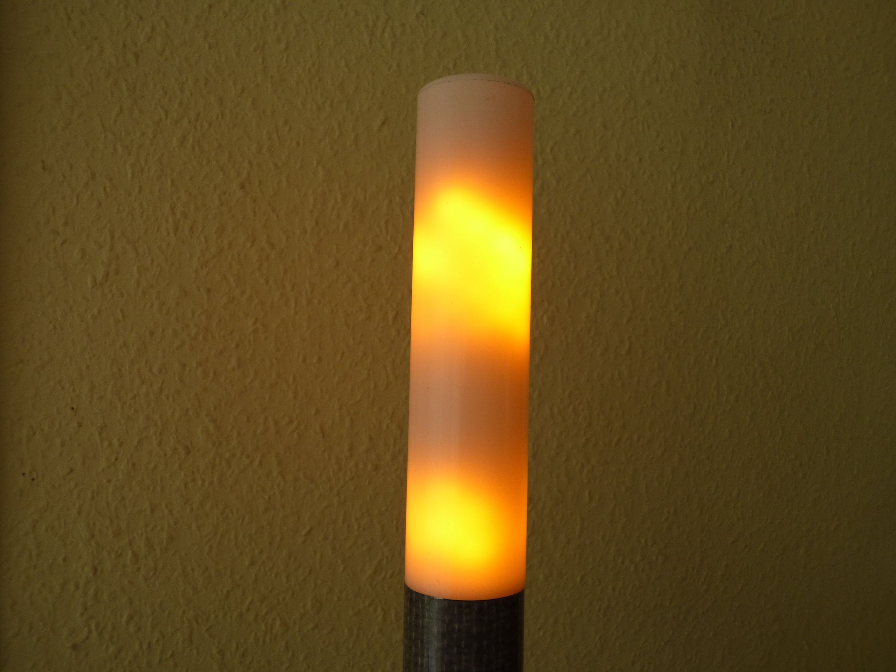 LED Fackel gebürstet, Amber LED Dekolicht Xenon Pad, mm Ein/Aus 660 Flamme Eisen 9237 LED XENON