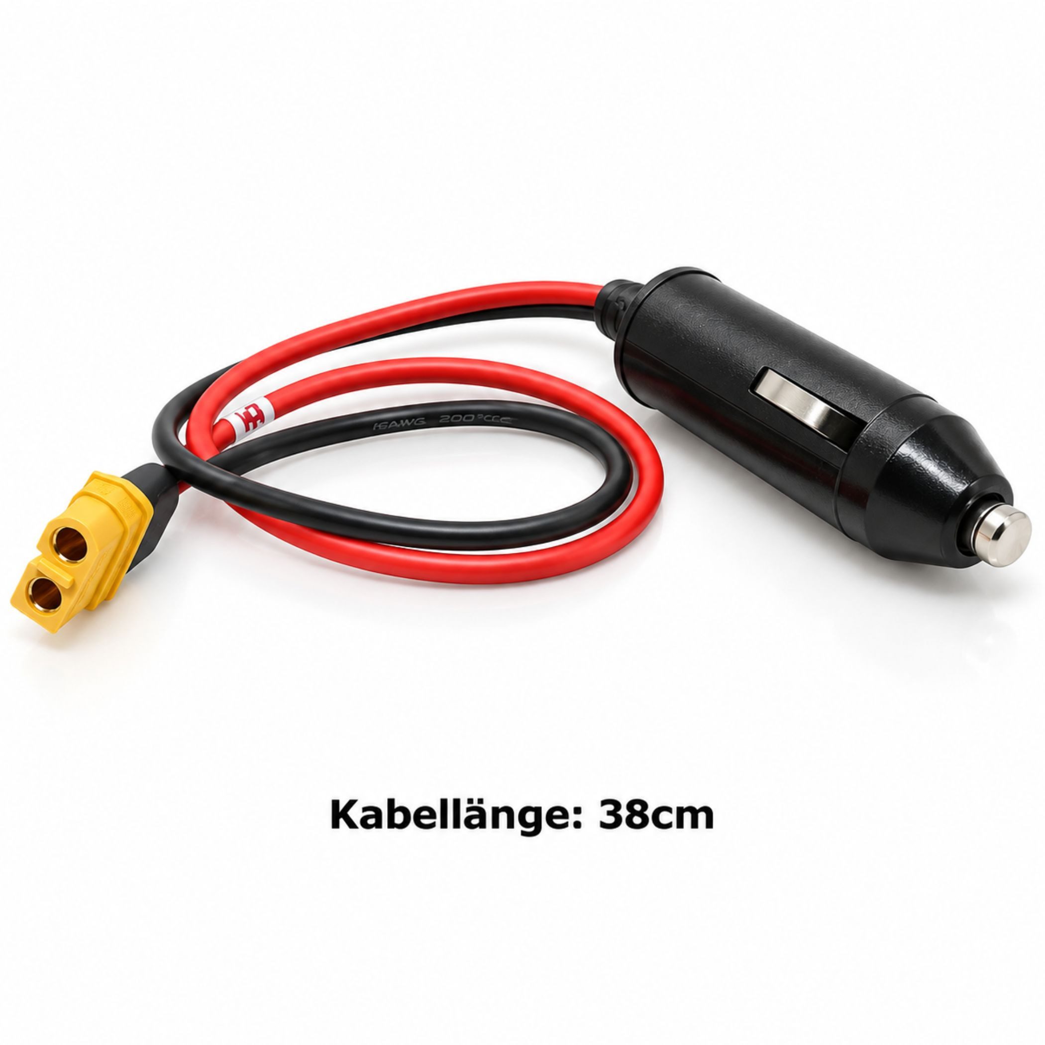 Bolwins G50 XT60 Buchse auf Stecker Auto Zigarettenanzünder Ladekabel Adapter Autoladekabel, Zigarettenanzünder-Stecker, XT60 Buchse (38 cm), Zigarettenanzünder – Bild 2 von 5