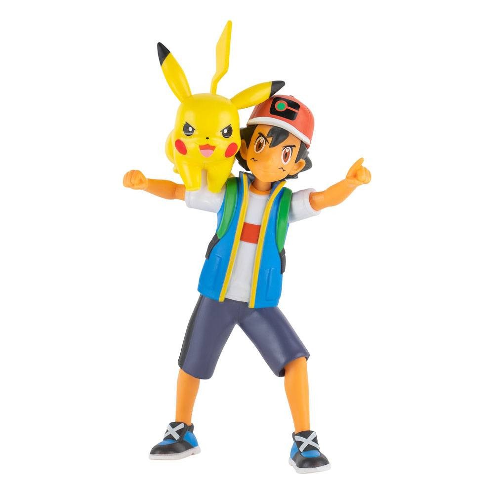 Jazwares Merchandise-Figur Pokémon Battle Feature Figuren Ash & Pikachu 11 cm