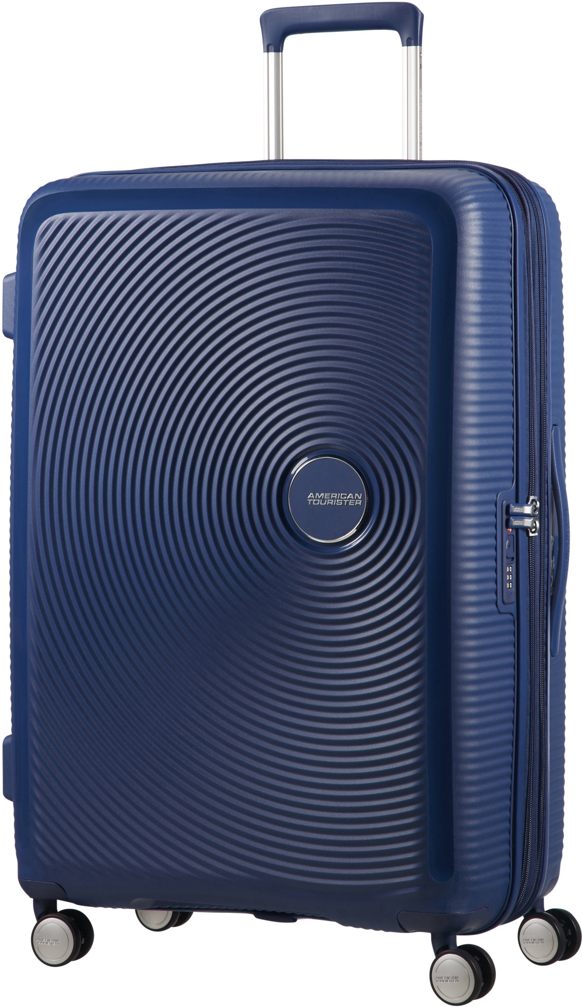 Volumenerweiterung American mit cm, Navy Hartschalen-Trolley Tourister® Rollen, Soundbox, 77 4 Midnight