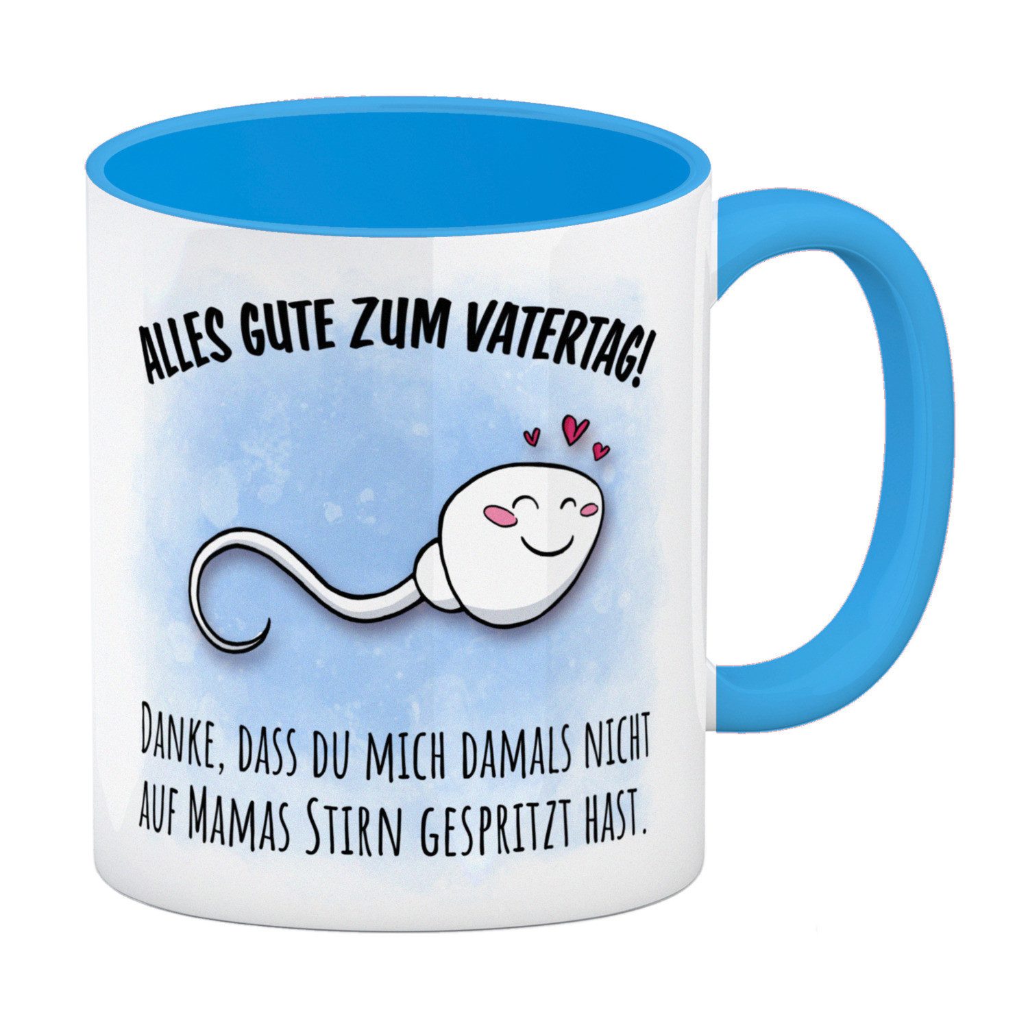 Tasse Danke Papa dass du nicht Kaffeebecher in hellblau zum Vatertag mit