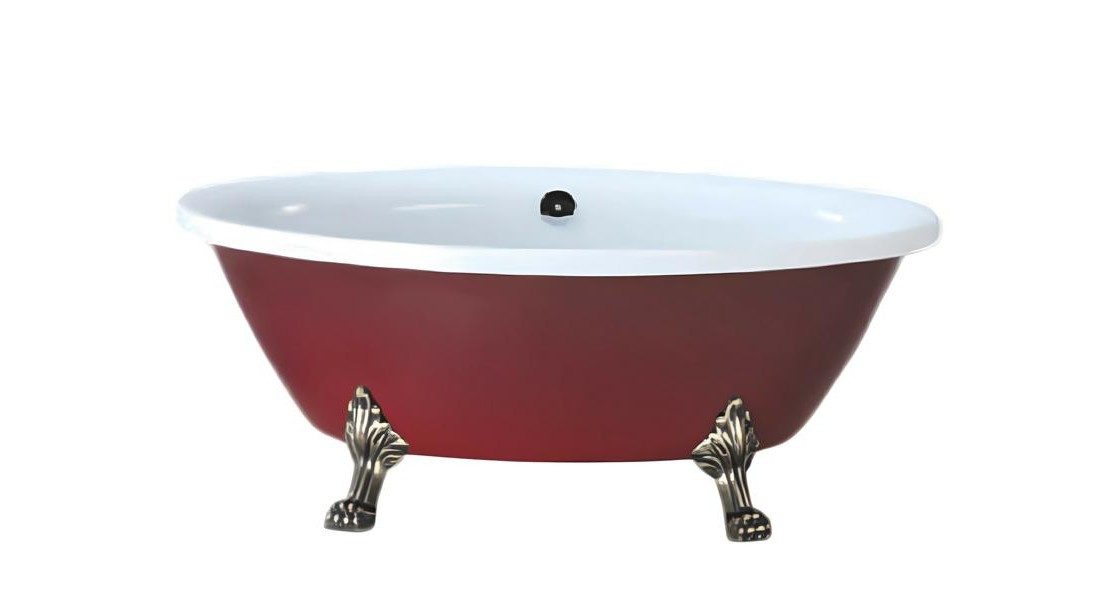 Xlmoebel Badewanne XLMOEBEL Design Komfortwanne in Rot, freistehend aus Acryl, Made in Europa