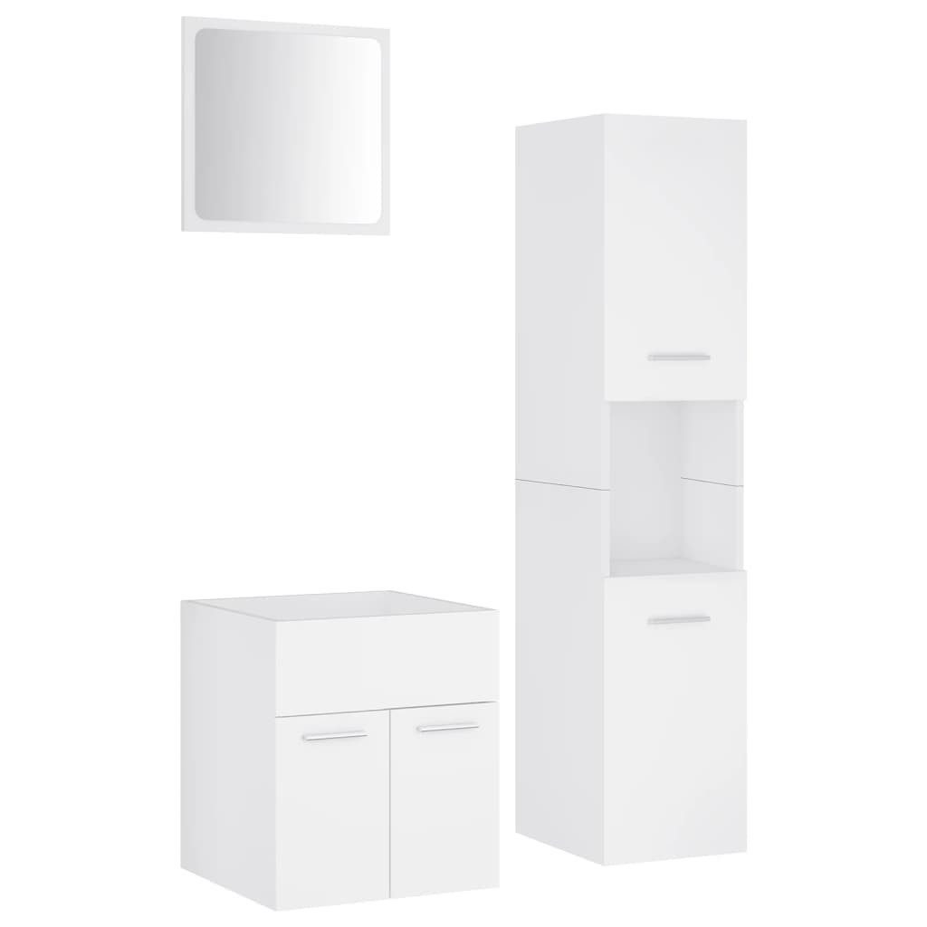 vidaXL Badezimmer-Set Badmöbel-Set Weiß Holzwerkstoff, (1-St) günstig online kaufen