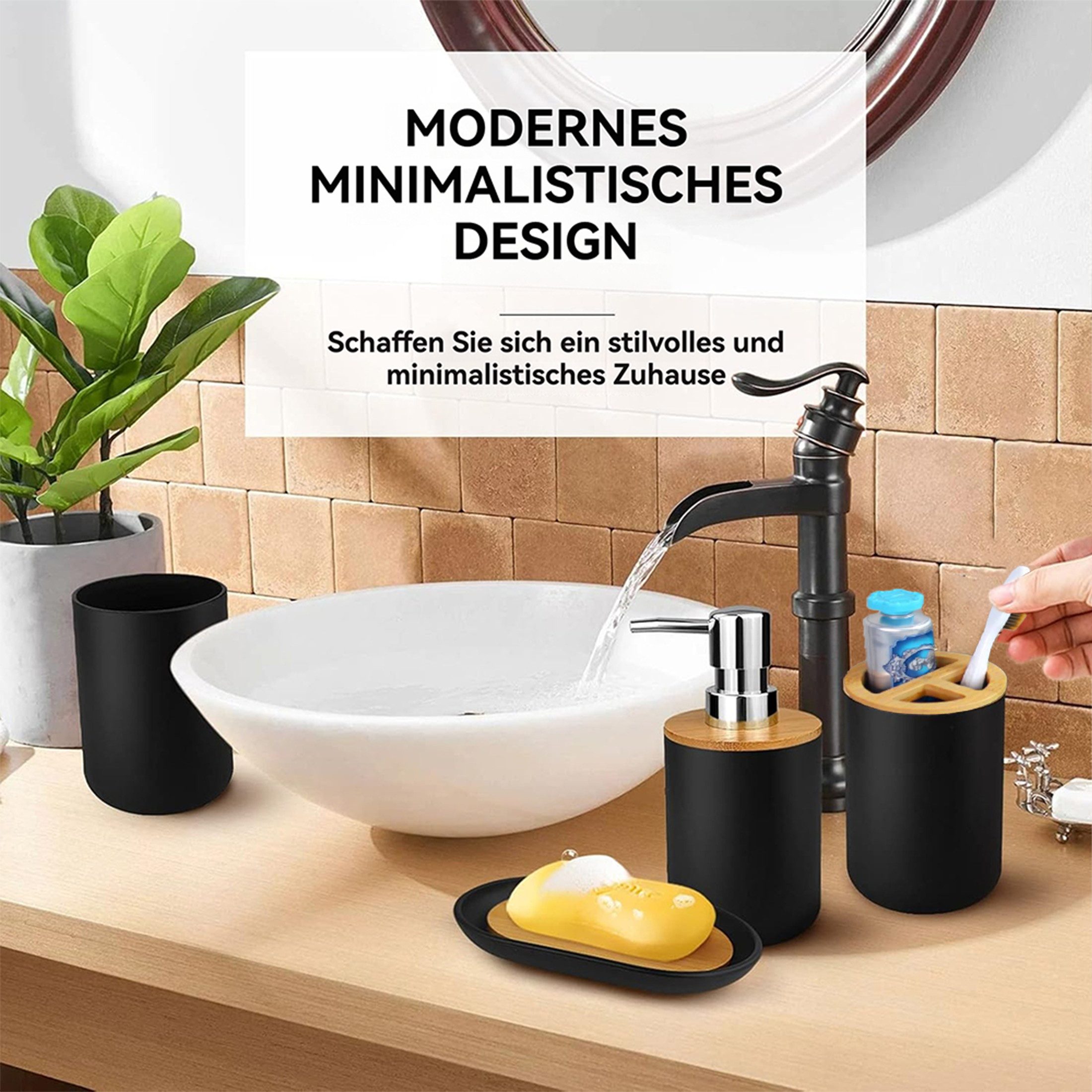 YINDN Seifenspender Badaccessoires-Sets 6-tlg., Badezimmer Set günstig online kaufen