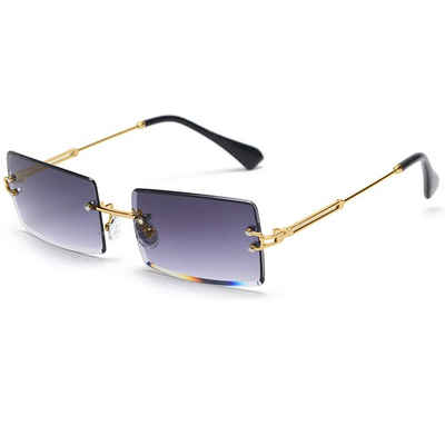 GelldG Sonnenbrille »Mode Rahmenlose Sonnenbrille für Frauen Männer, Retro Rechteck Linse Randlose Brillen, Quadratische Sonnenbrille«