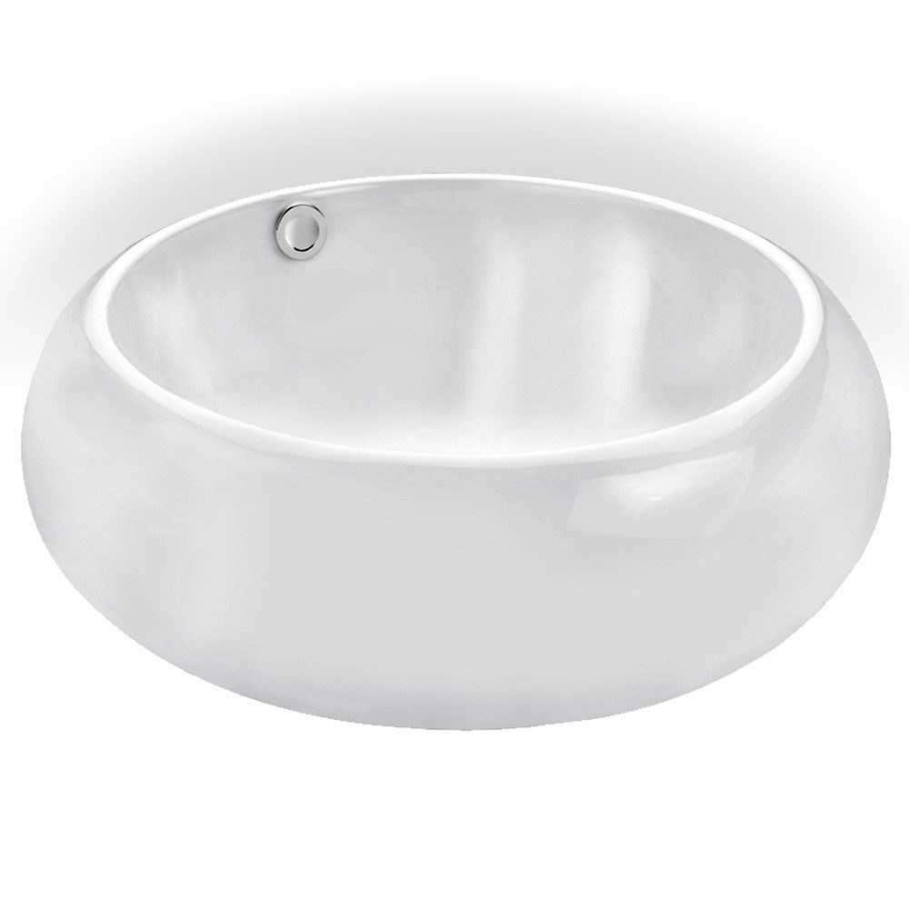 CORNAT Aufsatzwaschbecken Cornat Aufsatzwaschtisch Beja Handwaschbecken Waschtisch weiß ⌀ 50 cm