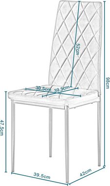 EUGAD Esszimmerstuhl (4 St), gepolsterter Design 4-Fuß-Stuhl mit Metallbeine