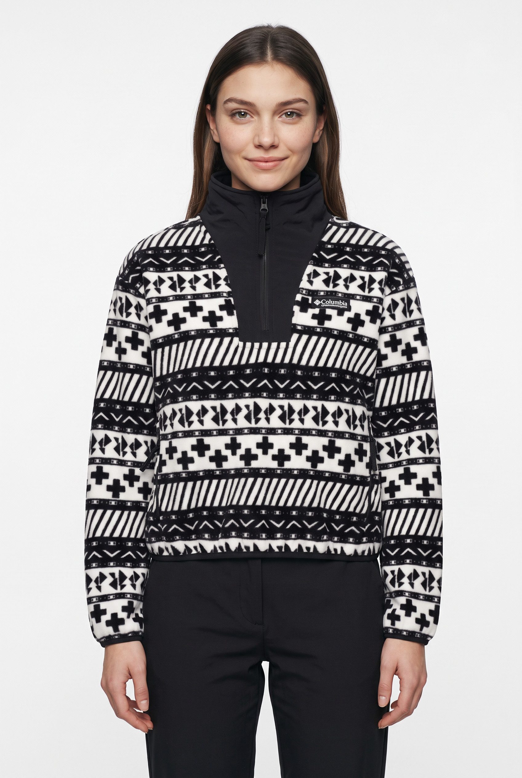 Columbia Fleecepullover Sequoia Grove II Printed Half Zip mit Halbreißverschluss, aus Polyester-Fleece, Langarm-Design