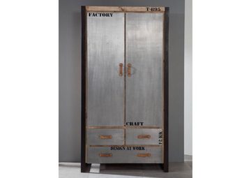 Massivmoebel24 Dreh-/Schwebetürenschrank Schrank Mango 100x50x190 natur bedruckt FACTORY #137