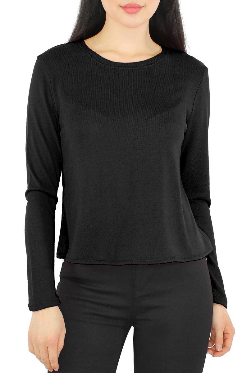 dy_mode Langarmshirt Damen Rundhals Shirt – günstig online kaufen