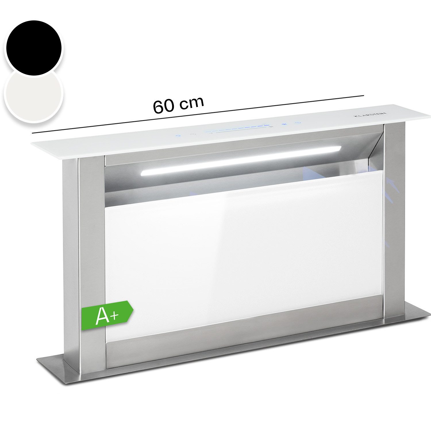 Klarstein Deckenhaube Royal Flush Royal Flush, Dunstabzugshaube Downdraft Abluft Umluft LED