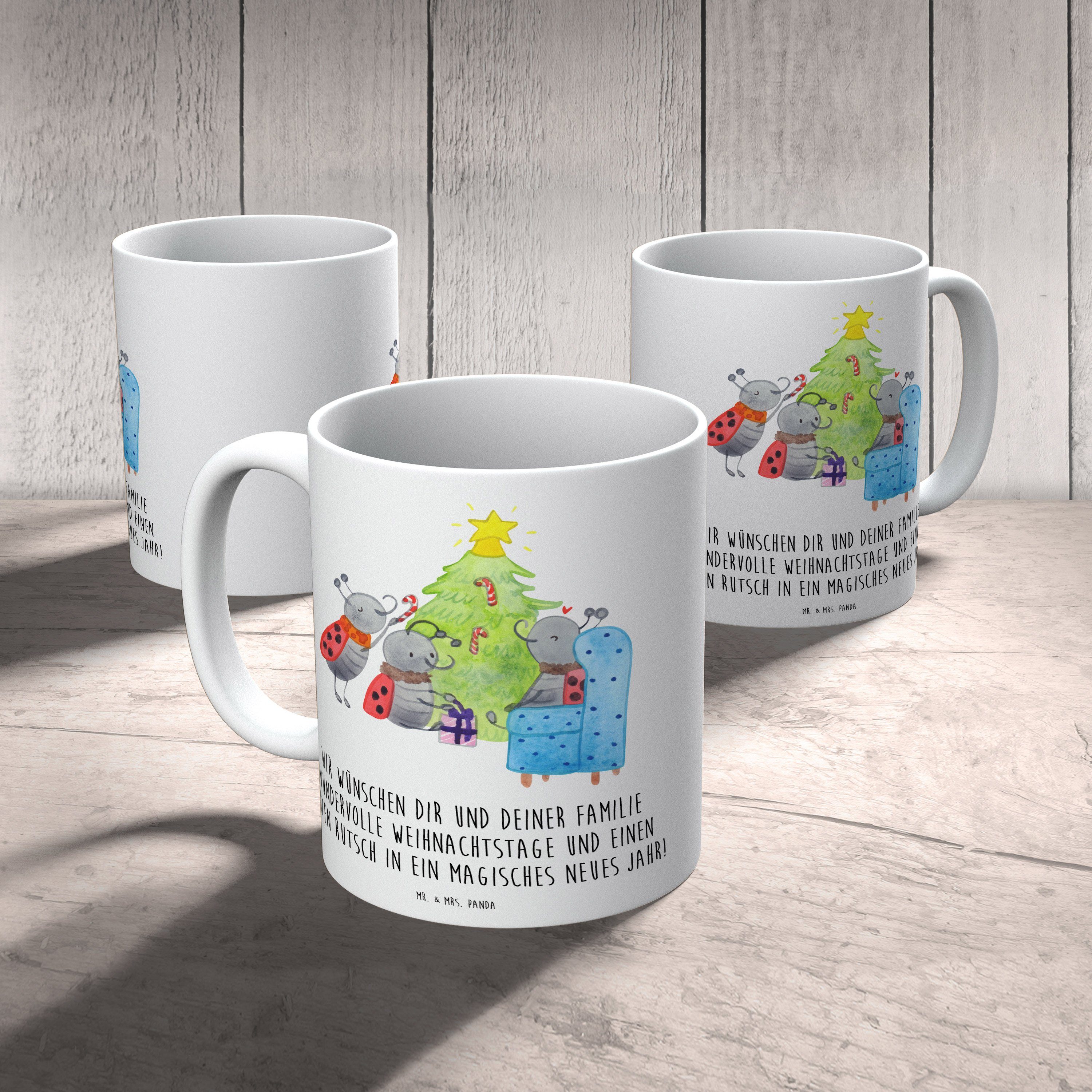 Panda - & - Mrs. Geschenk, Weihnachten Tasse Weiß Heiligabend, Smörle Be, Weihnachtsdeko, Keramik Mr.