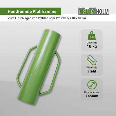 TRUTZHOLM Maschendrahtzaun Ramme Handramme Pfahlramme Zaunpfahlramme Pfostenramme 60cm 18kg ø, (Produkt)