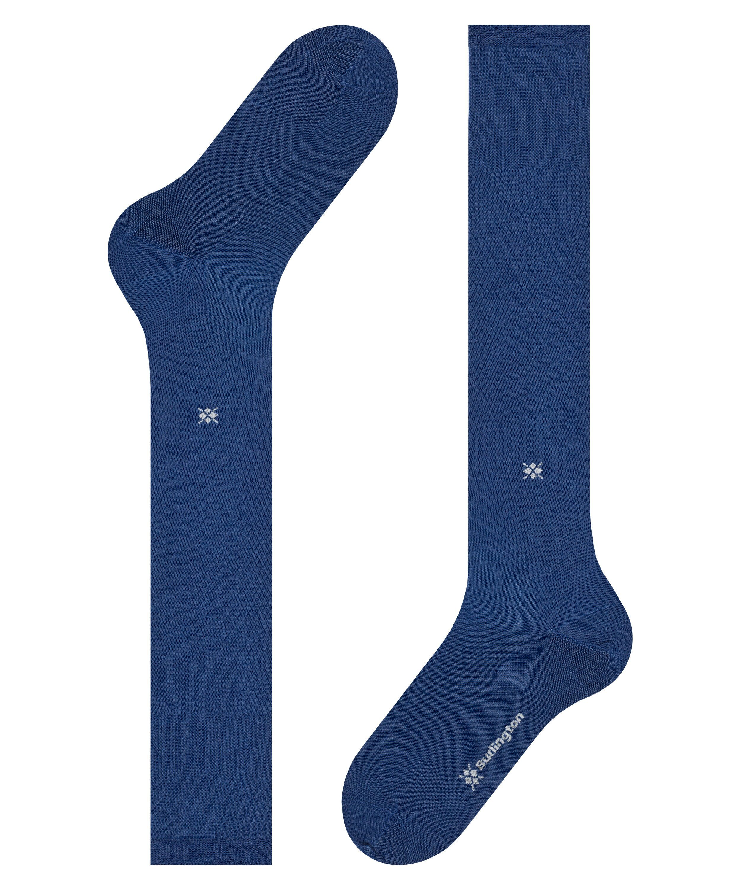 (6583) blue eingestricktem Dublin night (1-Paar) Kniestrümpfe Logo mit Burlington