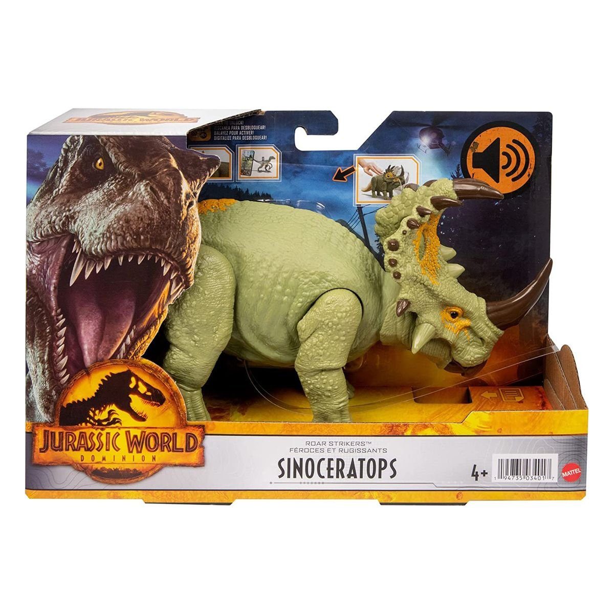 Mattel® Spielfigur Mattel HDX43 - Jurassic World - Dominion - Roar Strikers Sinoceratops, Dinosaurier Spielfigur