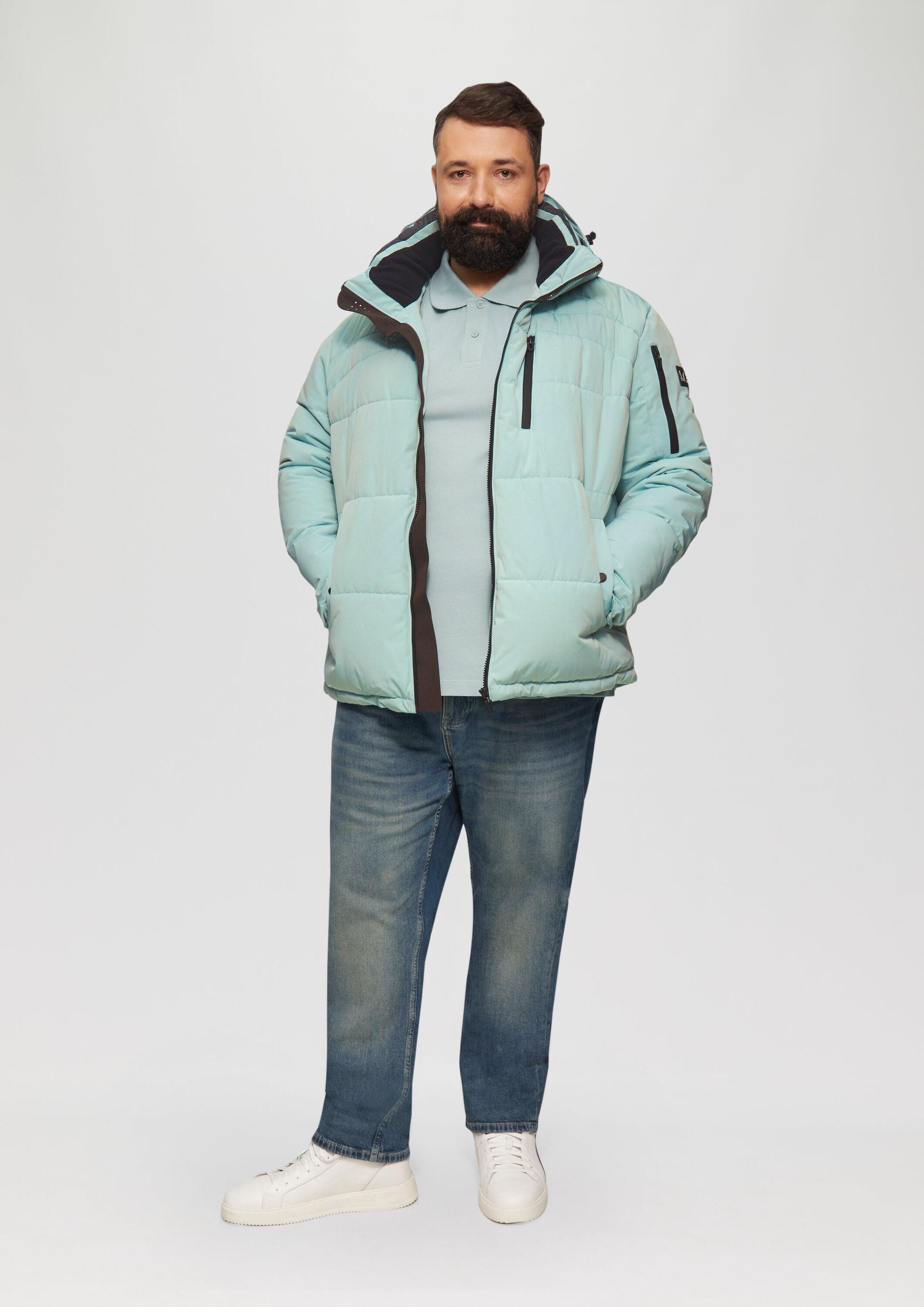 s.Oliver Winterjacke Outdoor-Jacke Wasserabweisende Steppjacke mit abnehmbarer Kapuze