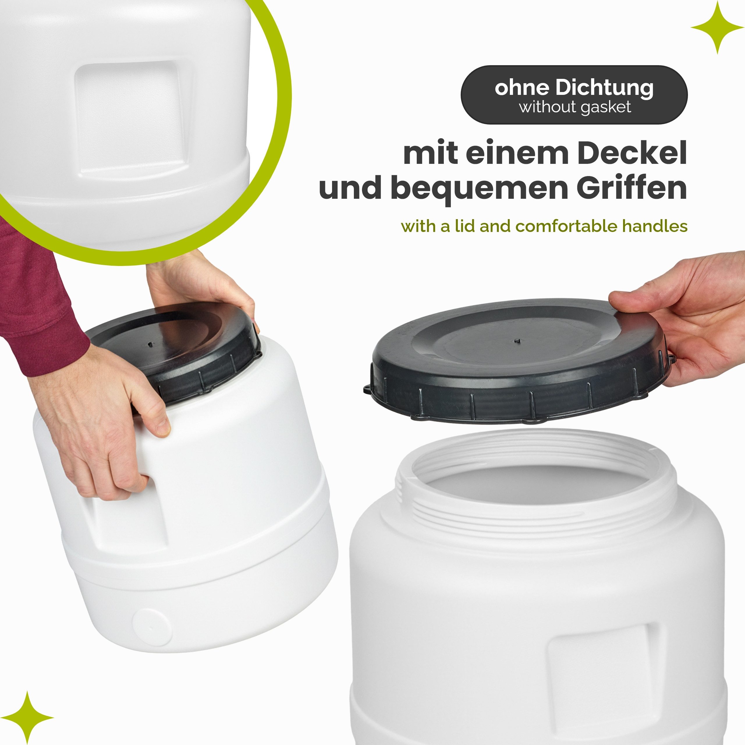Garronda Regentonne 15 L Weithalsfass Futtertonne aus HDPE Wasserbehälter GD-0187, 15 l, (1-tlg)