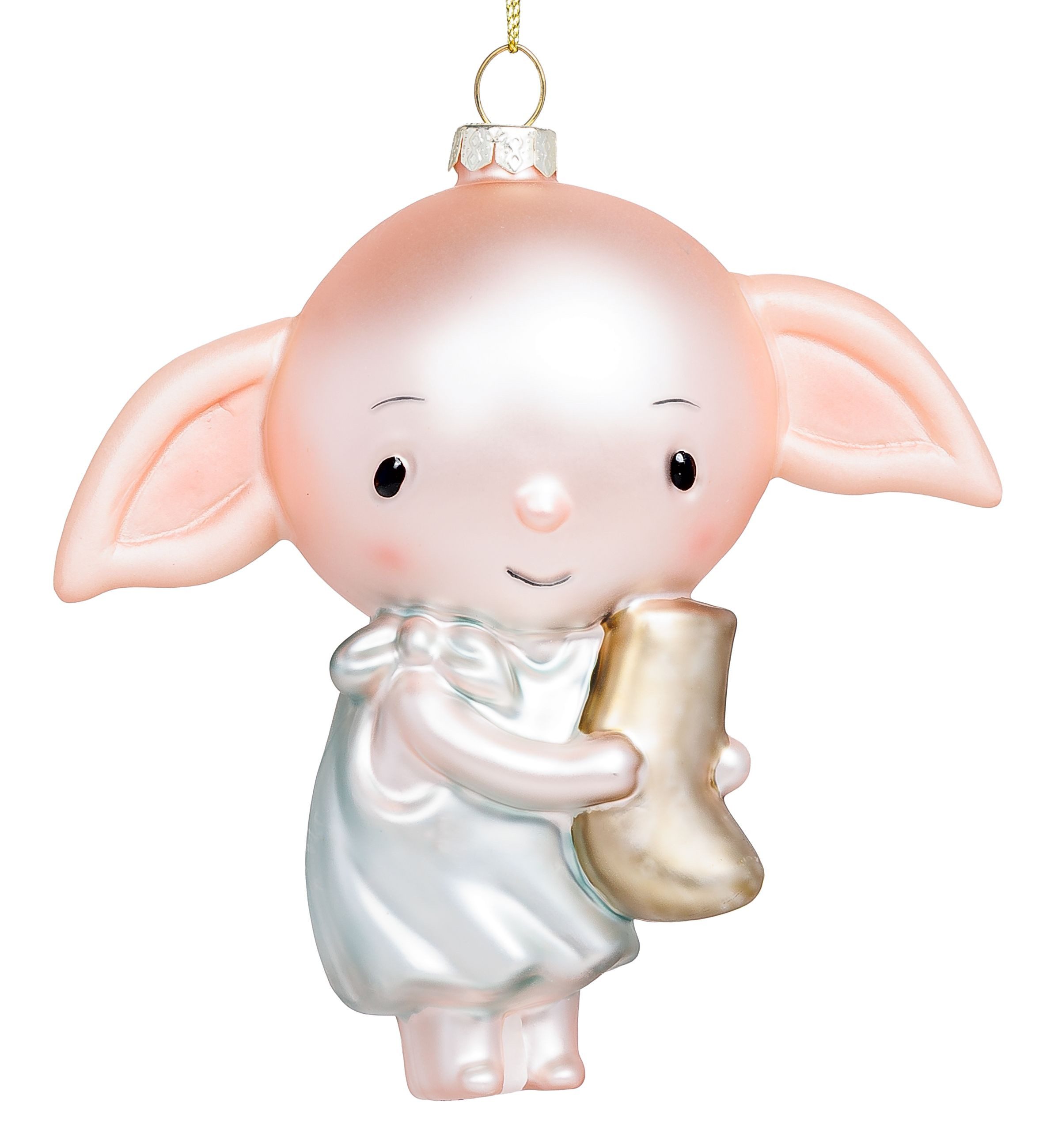 SIKORA Weihnachtsbaumkugel Dobby der Hauself Glas Weihnachtskugel Christbaumschmuck - LI-BS013, Besondere Weihnachtsdeko - Magisches Geschenk für Buch & Film Fans