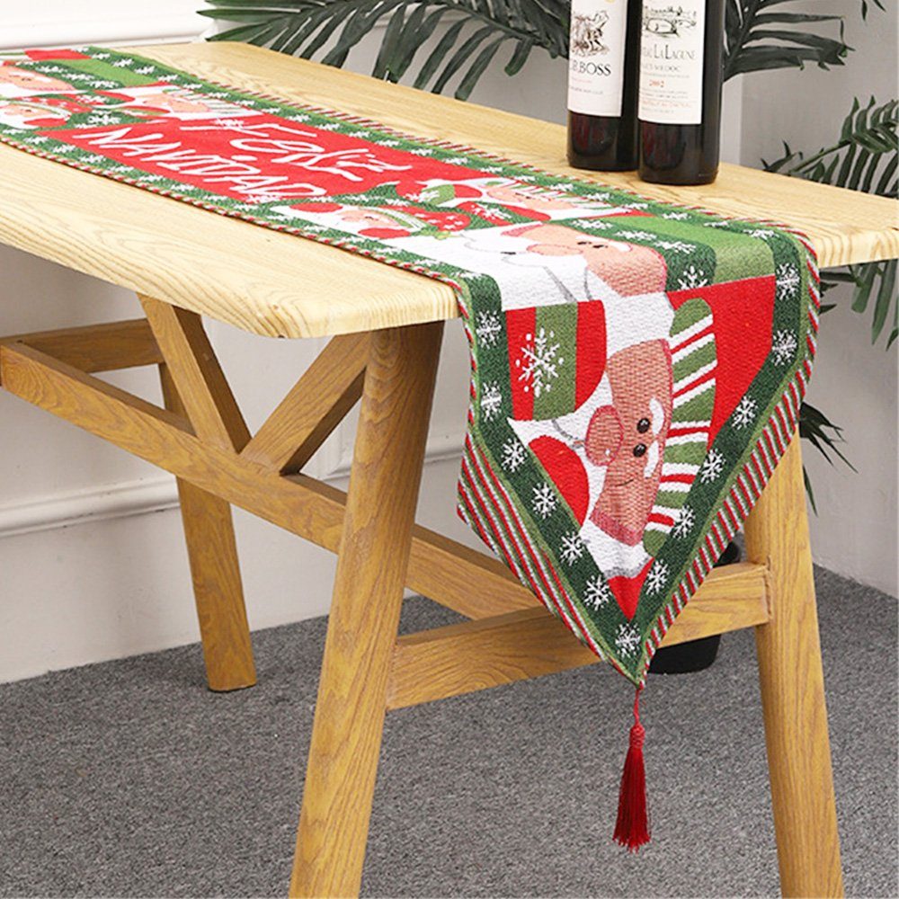 Dekorative Tischläufer Tischläufer, Tischfahnen mit Weihnachtsmotiven (1-tlg), Familientreffen, Partys, Weihnachtsdekoration