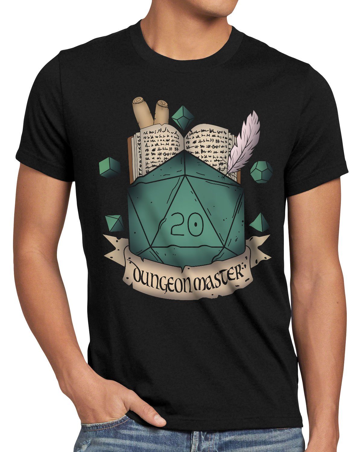 style3 T-Shirt Würfel Dungeon Master dungeon and tabletop dragons d20 pen p günstig online kaufen