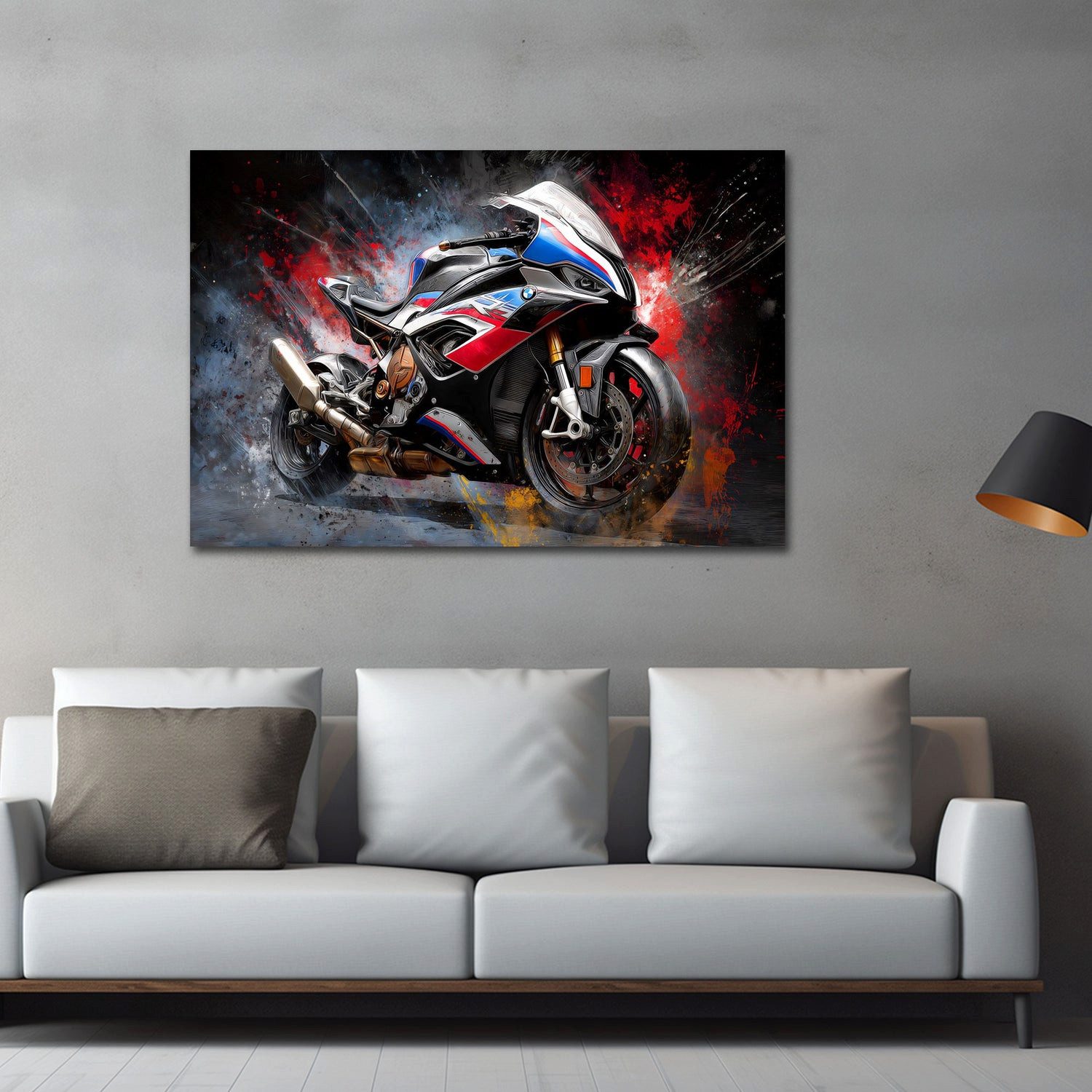 Artedinoi Leinwandbild Pop Art Supersport Bike Wandbild Leinwandbild Kunstdruck XL Wanddeko, Supersport-Bike
