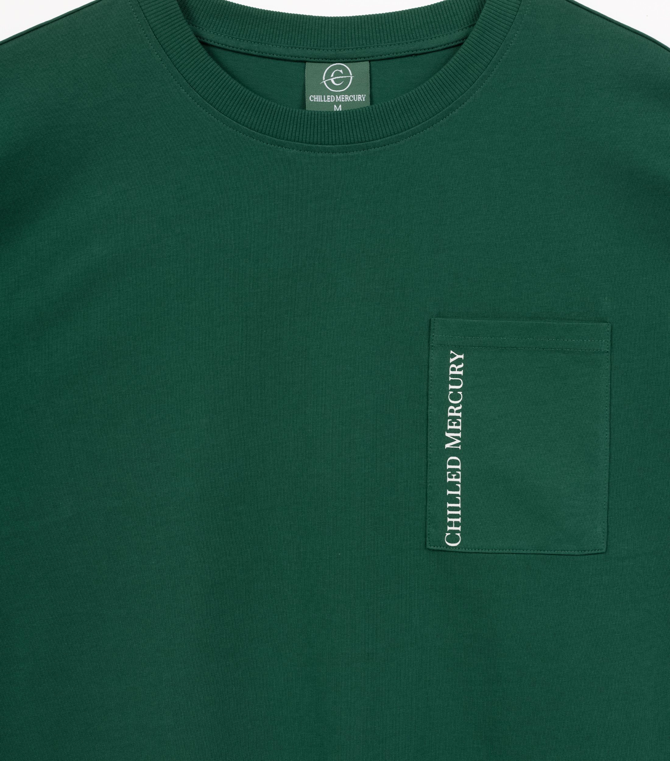 Shirt/ Rundhals Baumwolle Grün Freizeit Mercury T-Shirt Brusttasche Chilled mit