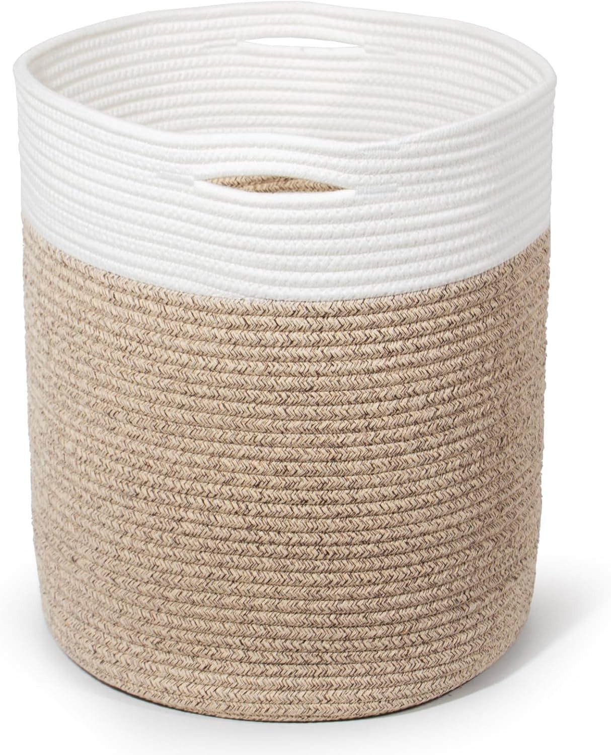 Zedelmaier Wäschekorb aus Baumwolle mit Griffen, Aufbewahrungskorb Geflochten, Korb Aufbewahrung für decken, spielzeug, kuscheltier,Kleidung
