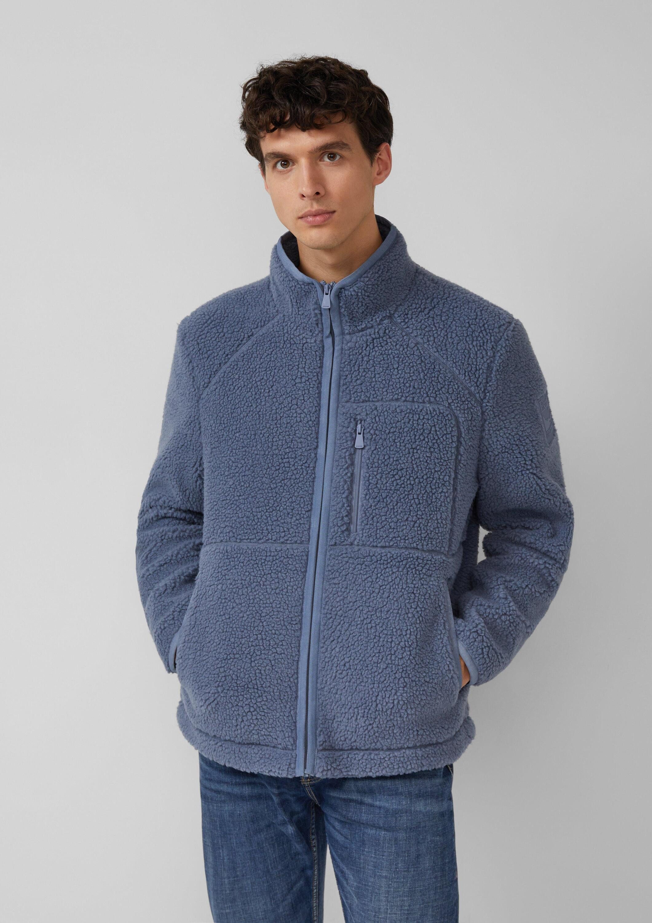 s.Oliver Funktionsjacke Outdoor-Jacke Gefütterte Jacke aus Teddy-Plüsch mit Zip-Details