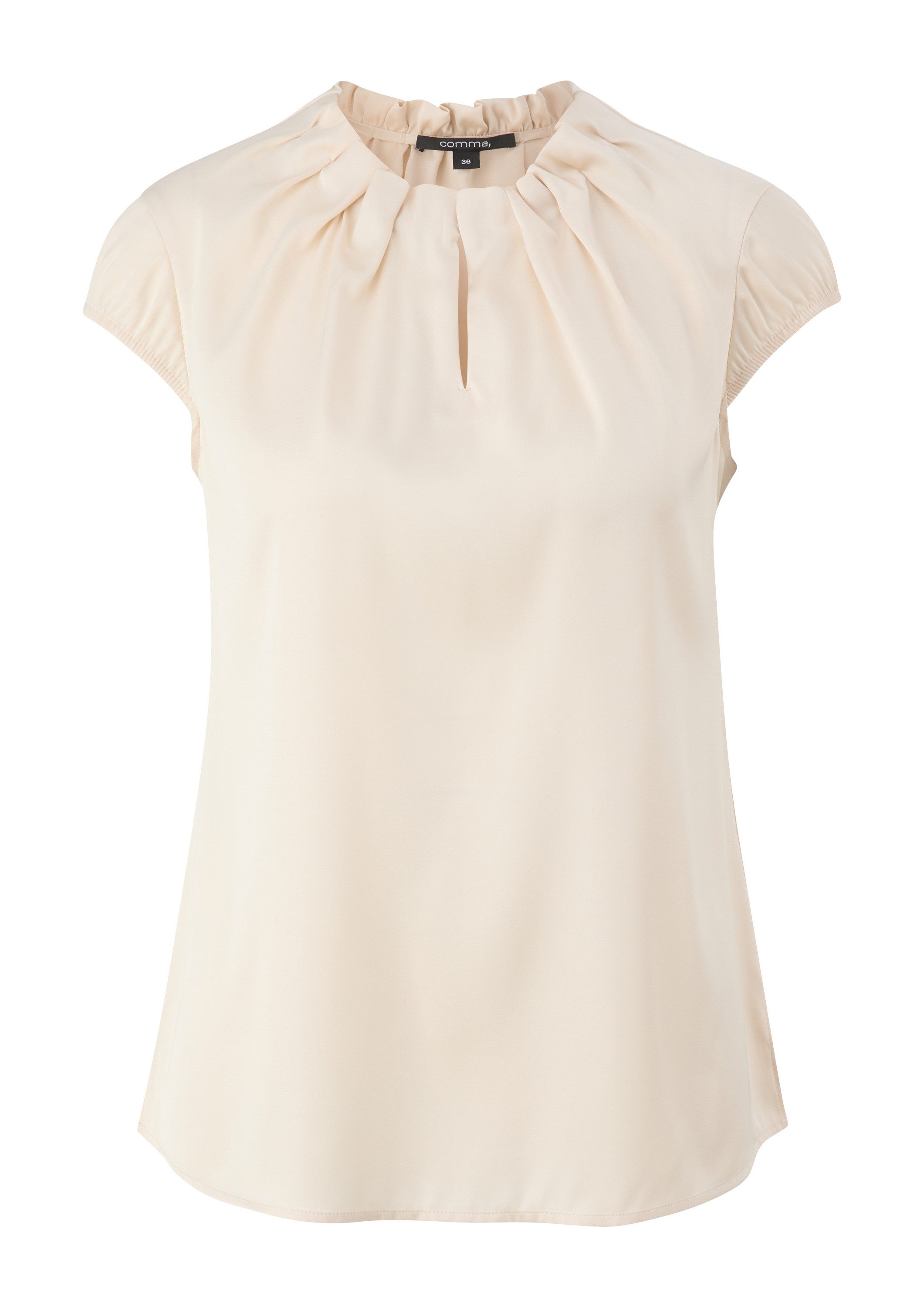 comma Kurzarmbluse Bluse Satinbluse mit Raffung günstig online kaufen