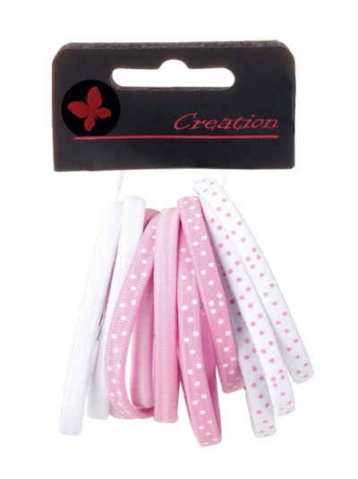 Kosmetex Haargummi 12er-Pack rosa Farb-Mix Haargummis mit Metallclip