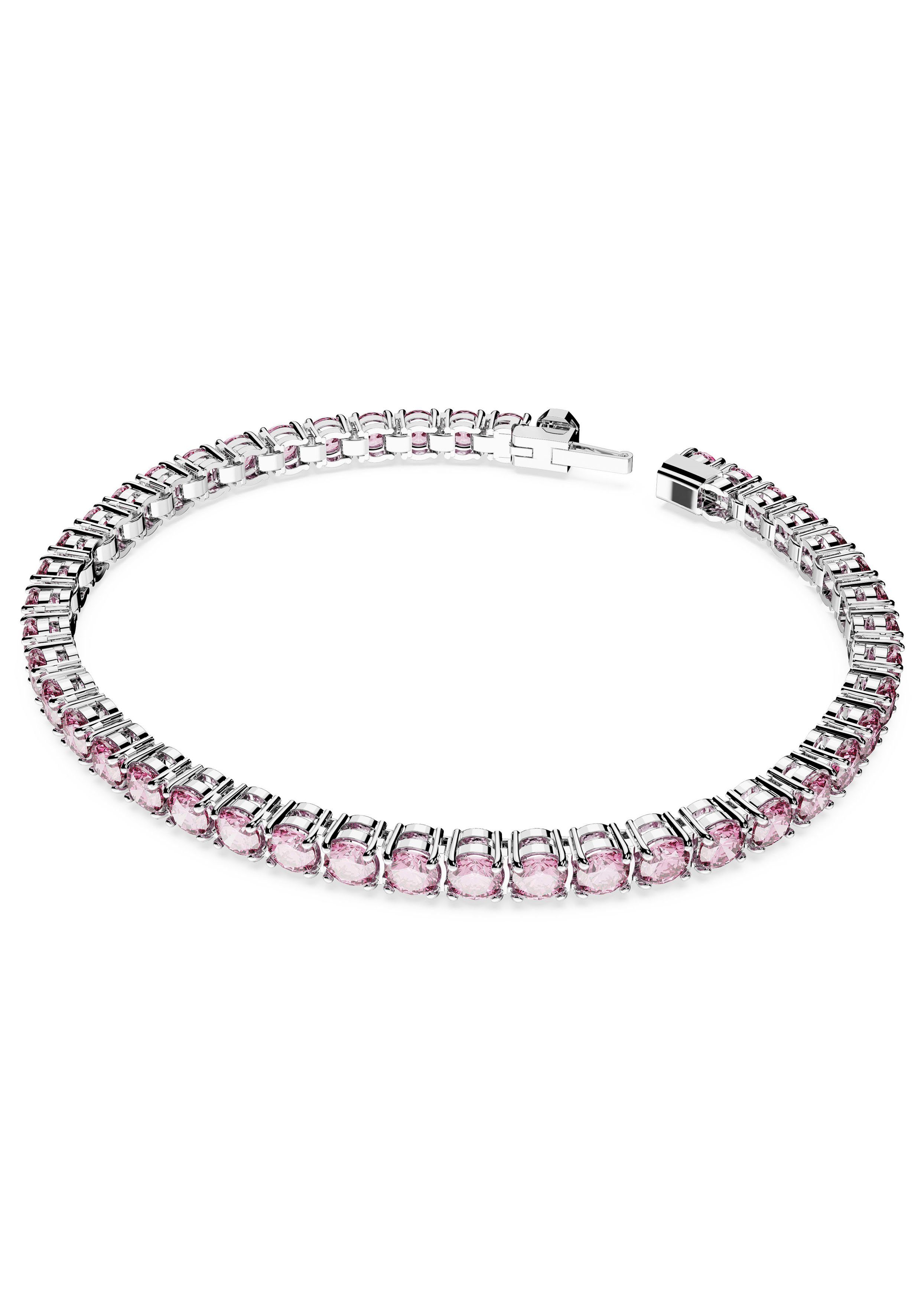 Matrix, Rundschliff, Tennisarmband metallfarben-rosa Swarovski Kristall mit Swarovski®