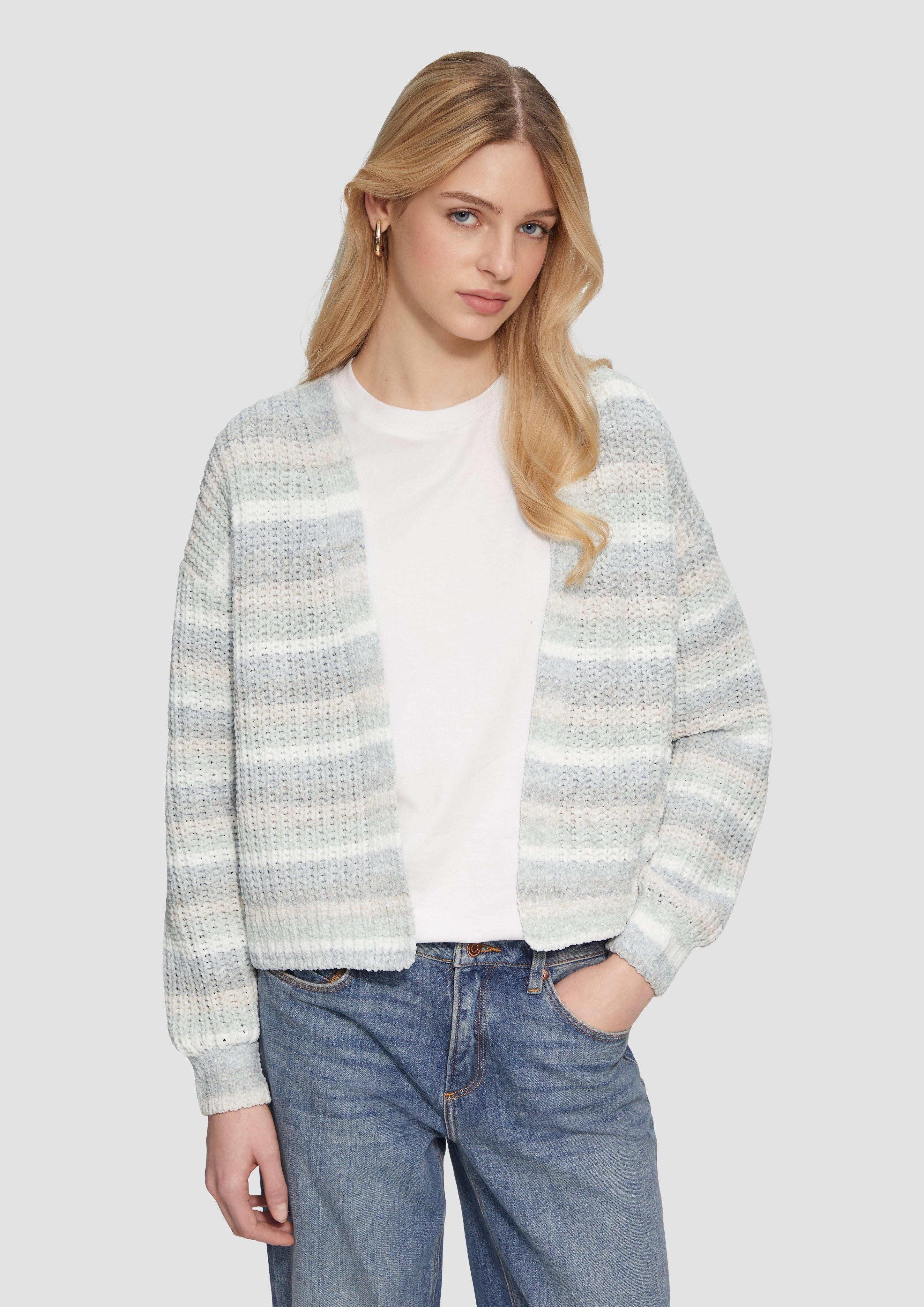 QS Funktionsjacke Weiche Oversized-Strickjacke aus Chenille-Garn günstig online kaufen
