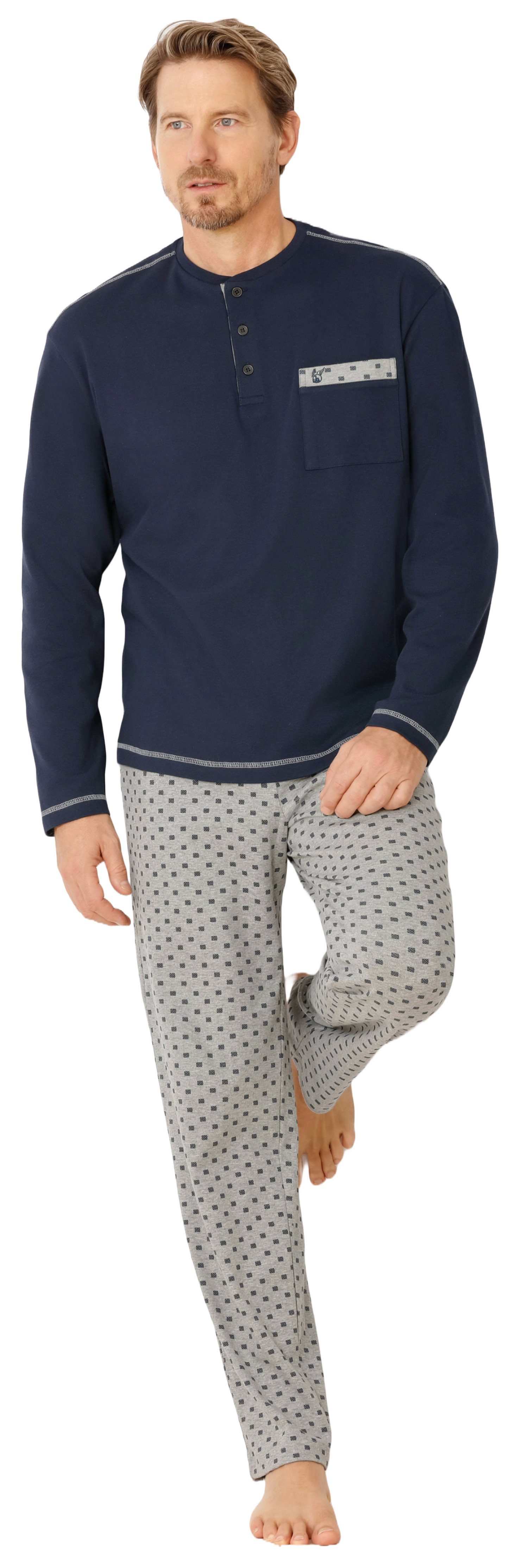 Hajo Schlafanzug Herren Pyjama lang (2 günstig online kaufen