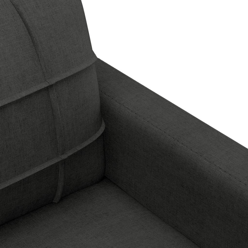 vidaXL Sofa 2-Sitzer-Sofa Schwarz 140 cm Stoff