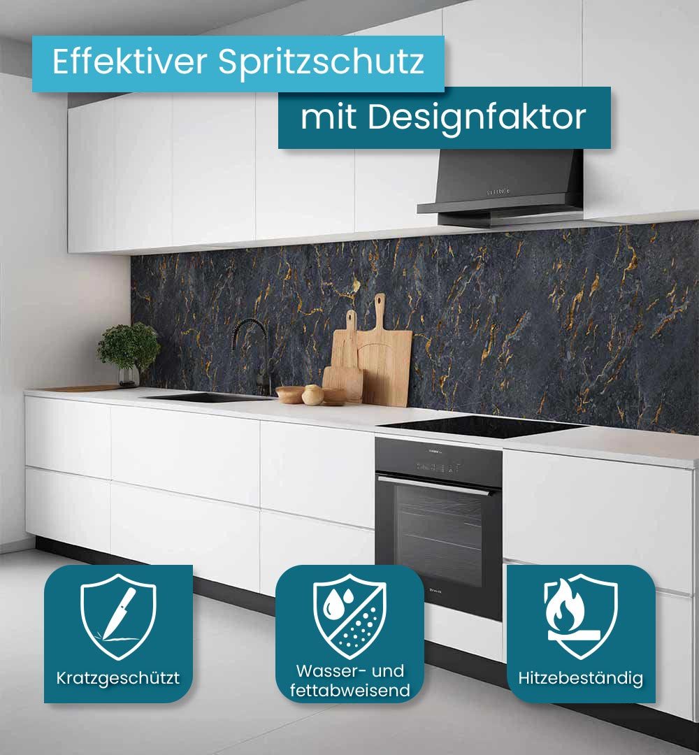 MyMaxxi Küchenrückwand Küchenrückwand selbstklebend Marmor schwarz Spritzsc günstig online kaufen