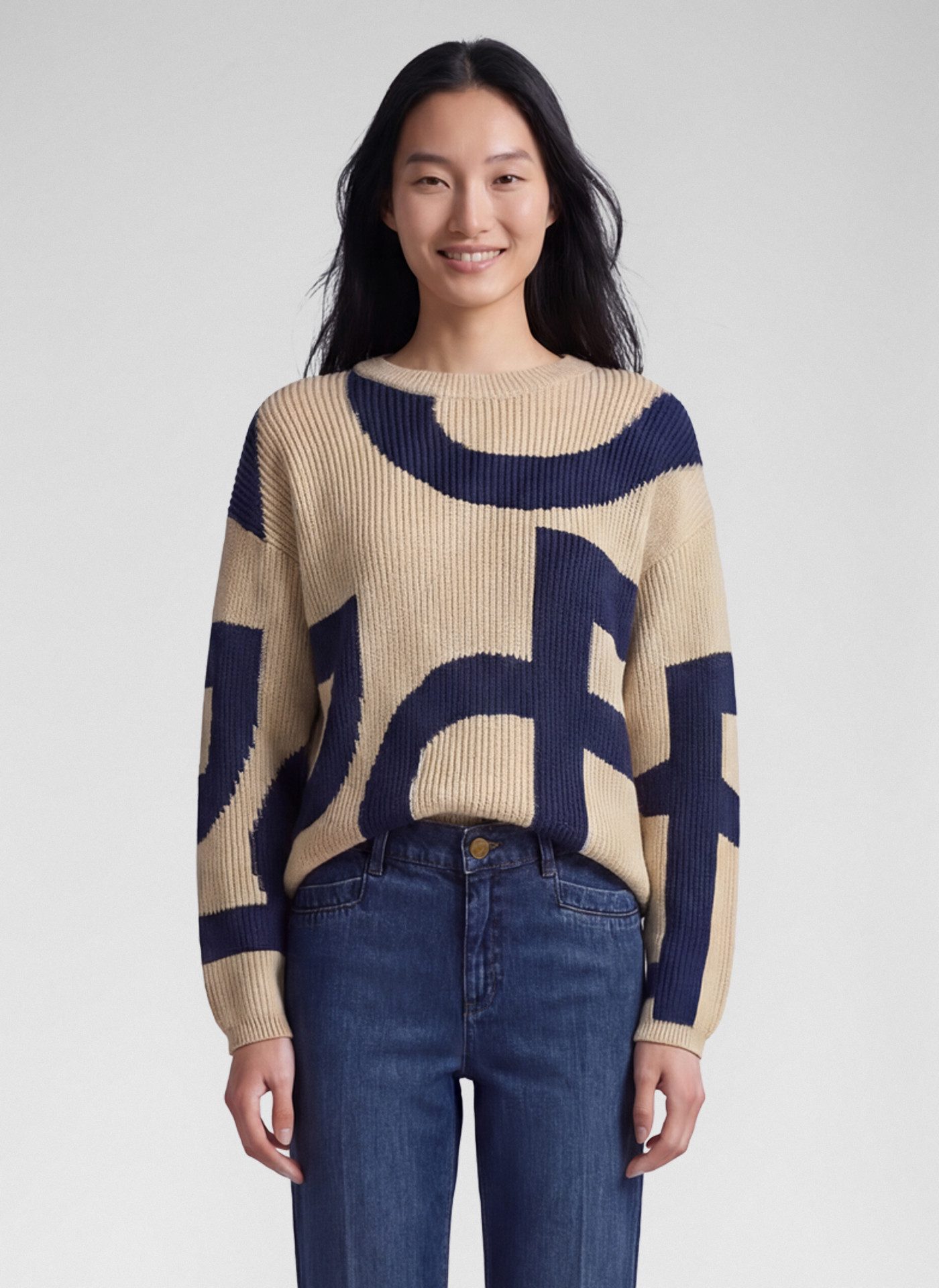 Rabe Strickpullover mit grafischem Muster