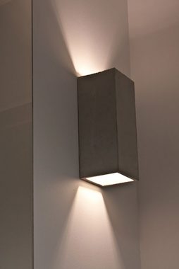 Kiom Wandleuchte Beton-Wandleuchte Guro hellgrau H: 25 cm, für wechselbare Leuchtmittel, Leuchtmittel nicht inklusive, Leuchtmittel abhängig