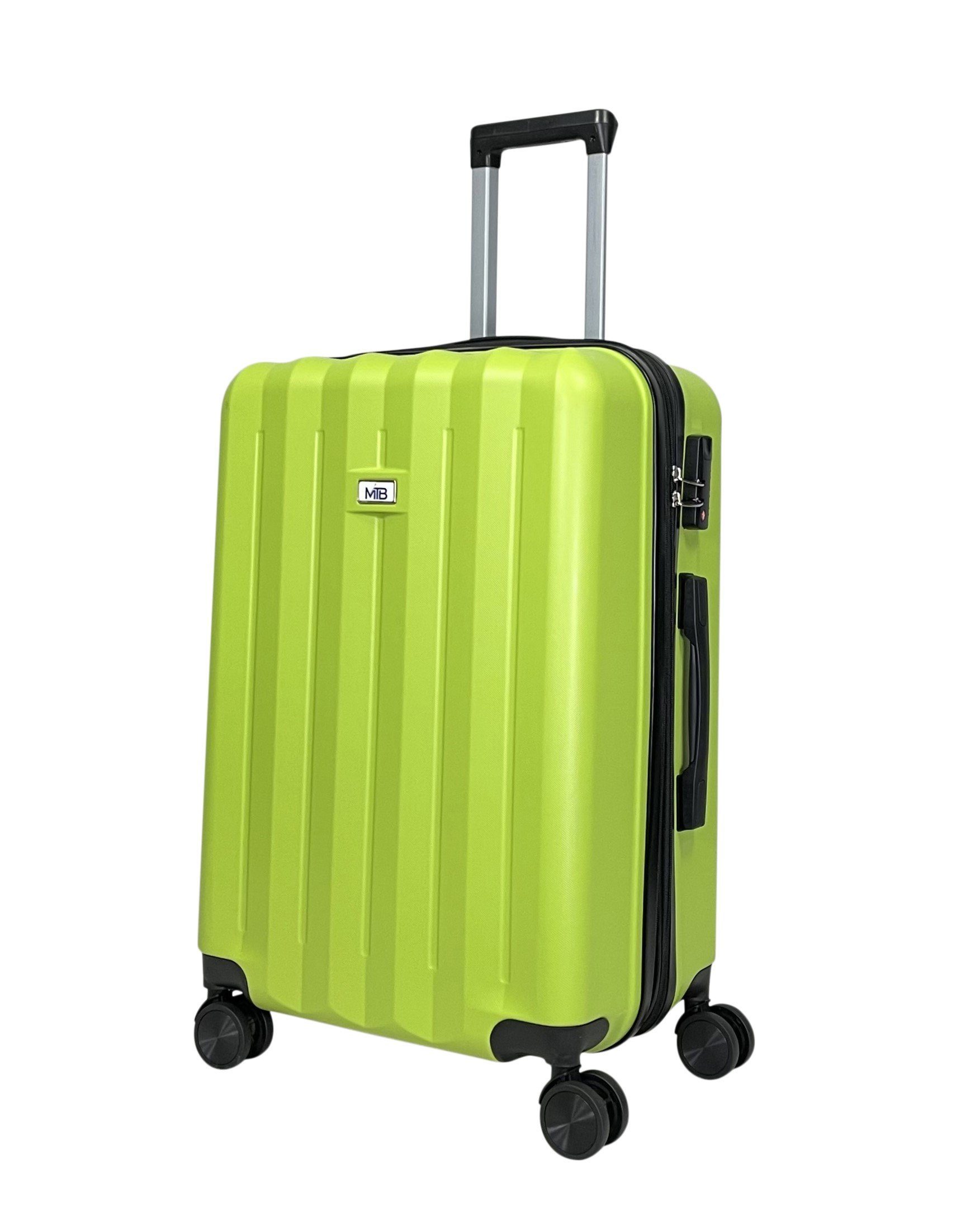 ABS MTB erweiterbar (Handgepäck-Mittel-Groß-Set) Hartschalen Reisekoffer Grün Koffer