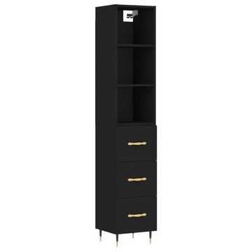 vidaXL Kleiderschrank Regal Highboard Schrank Hochschrank Schwarz 34,5x34x180 cm Holzwerksto