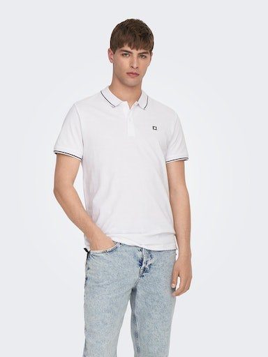 ONLY & SONS Poloshirt ONSFLETCHER SS POLO SLIM NOOS white bright