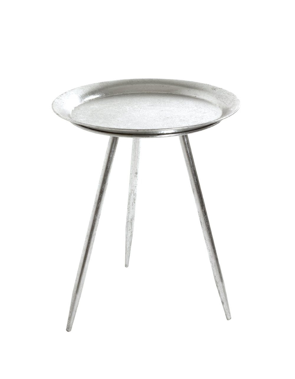 Beistelltisch in silber, Metall - 47x38cm (HxD)