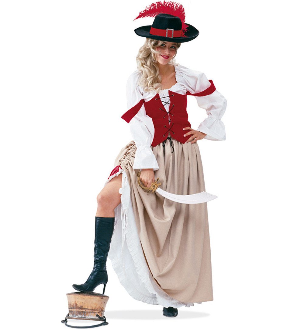 Fries Piraten-Kostüm Damen Piratenbraut Piratin Kostüm Karneval Fasching Halloween, Hohe Qualität