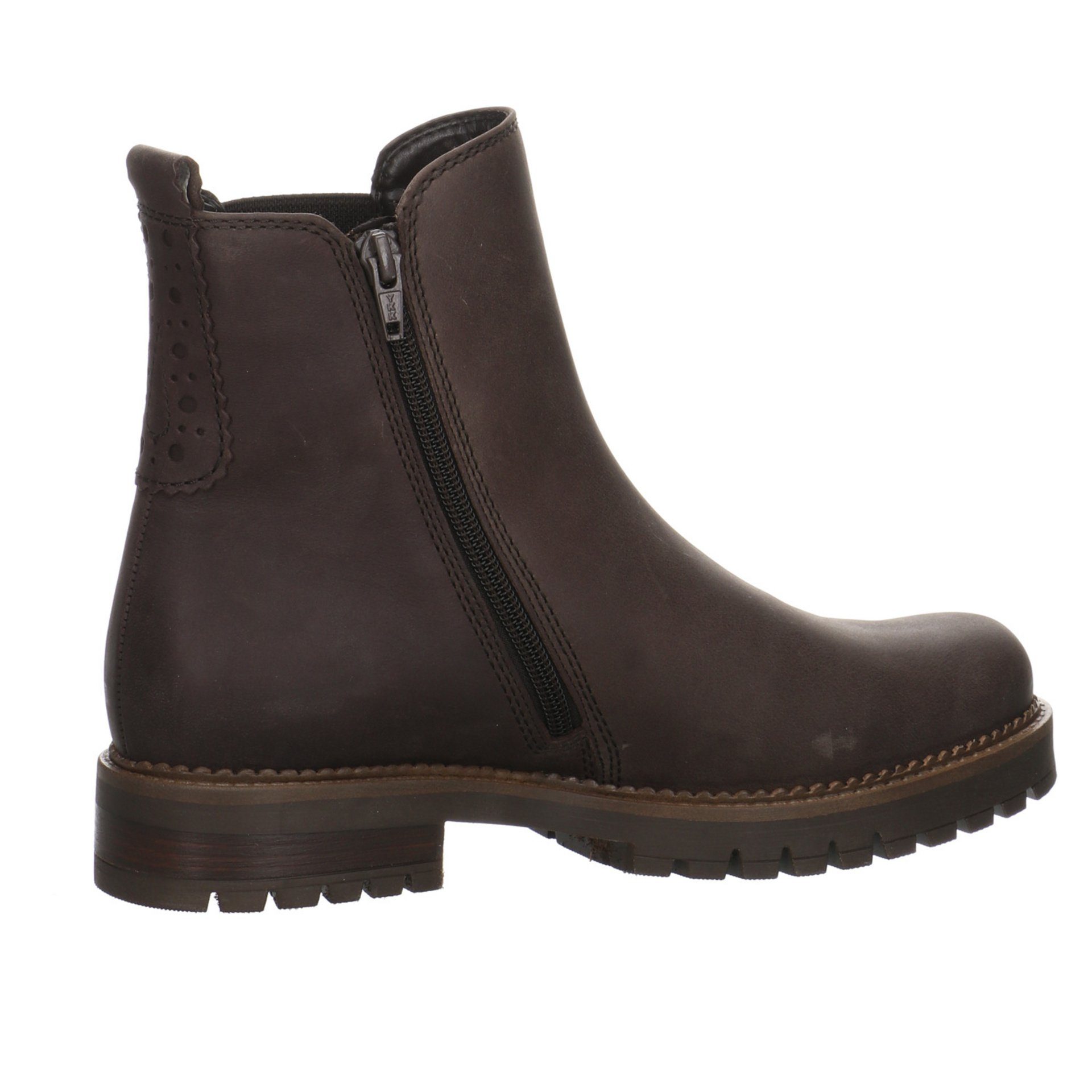 Gabor Damen Stiefel Schuhe Leder-/Textilkombination Braun Chelsea-Boots (espresso) Stiefel