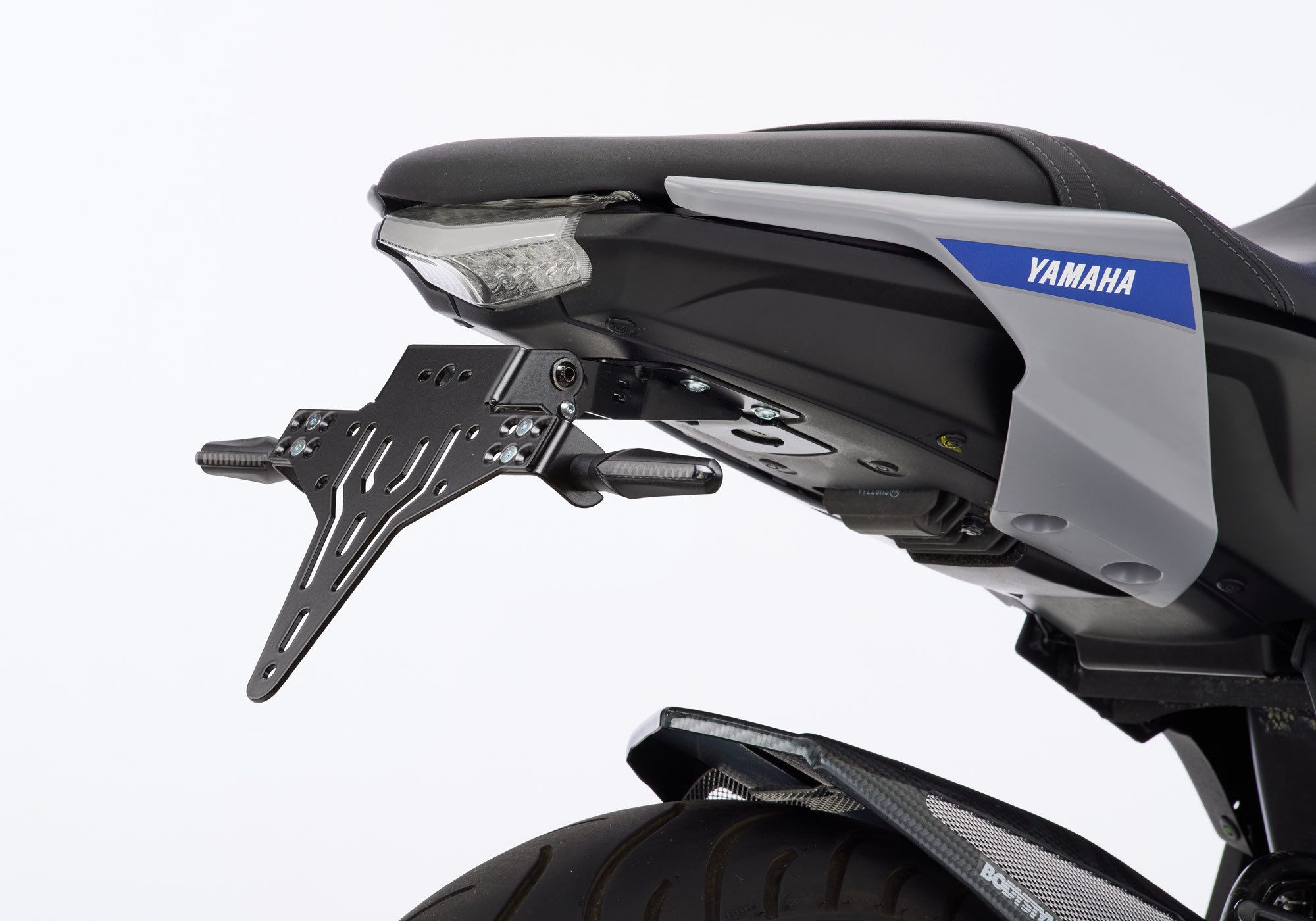 PROTECH Auspuff-Flexrohr Kennzeichenhalter Edelstahl pulverbeschichtet schwarz