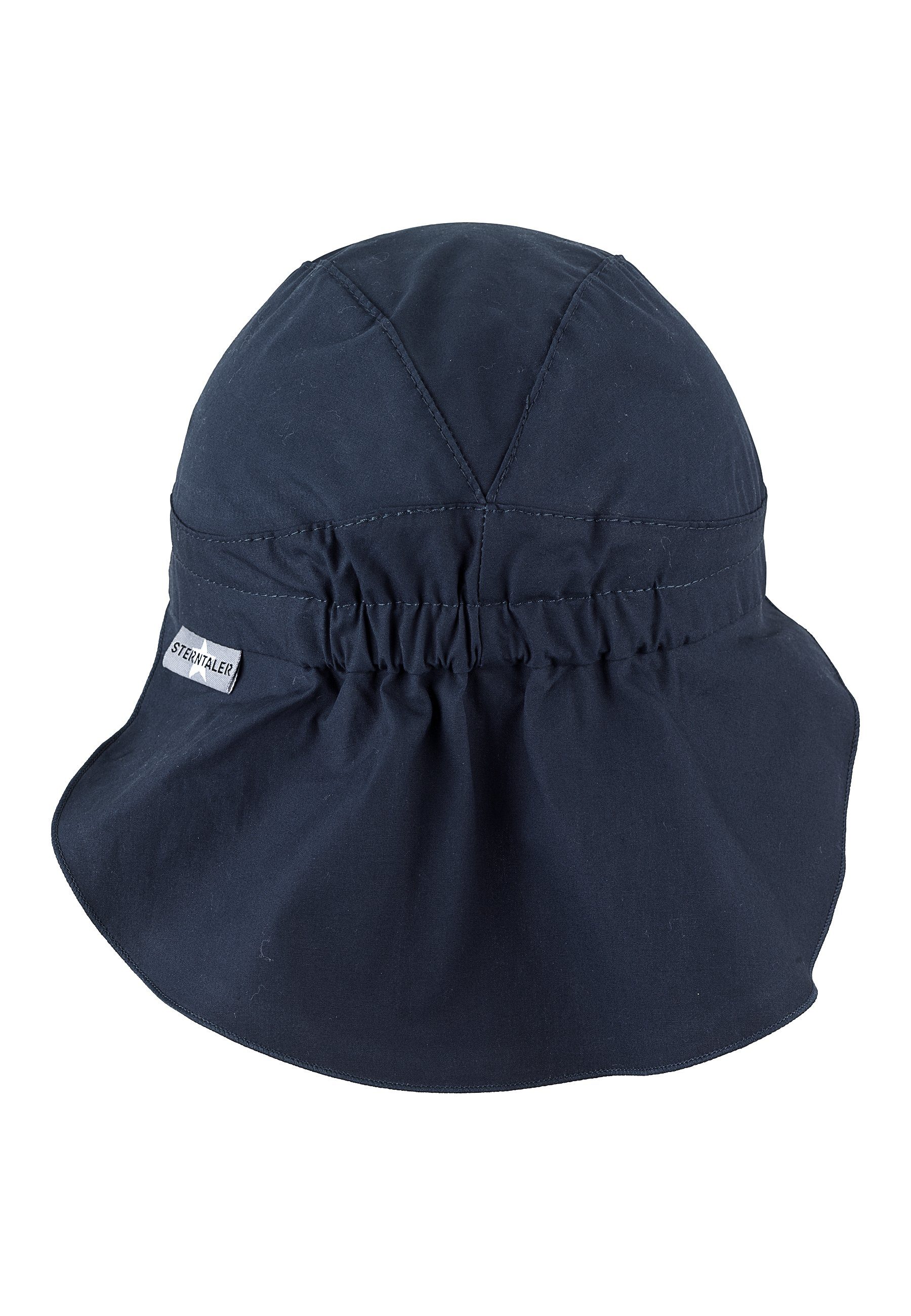 Schirmmütze mit UV-Popeline marine bedruckt Erstlingsmütze Kindermütze unifarben Nackenschutz UV-Sonnenschutz Sterntaler® Schirm (1-St., aus Sternen mit 50) mit Beanie