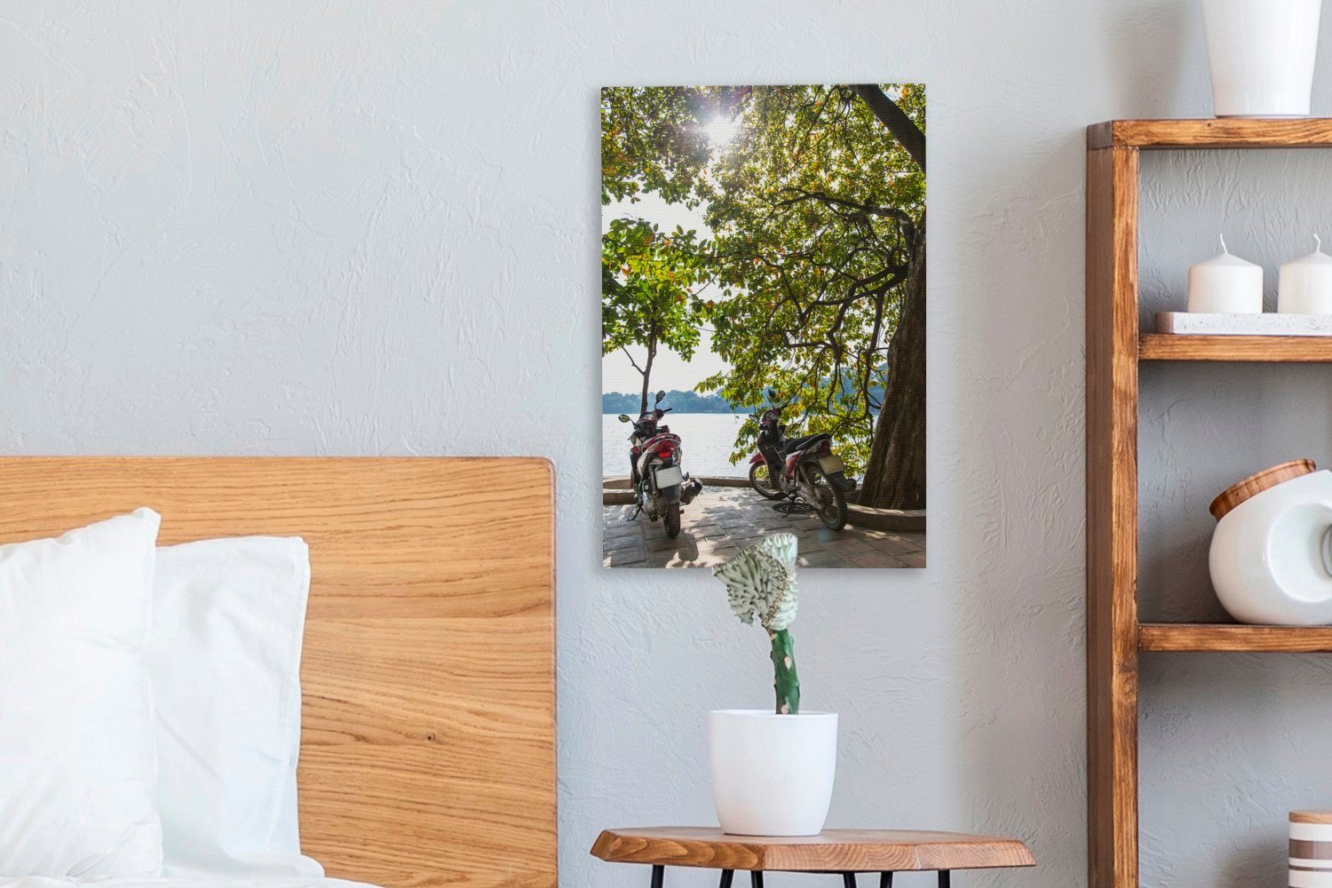 Zackenaufhänger, OneMillionCanvasses® Leinwandbild An Leinwandbild Strand St), 20x30 Hoi fertig bespannt Vietnam, Gemälde, (1 in inkl. cm