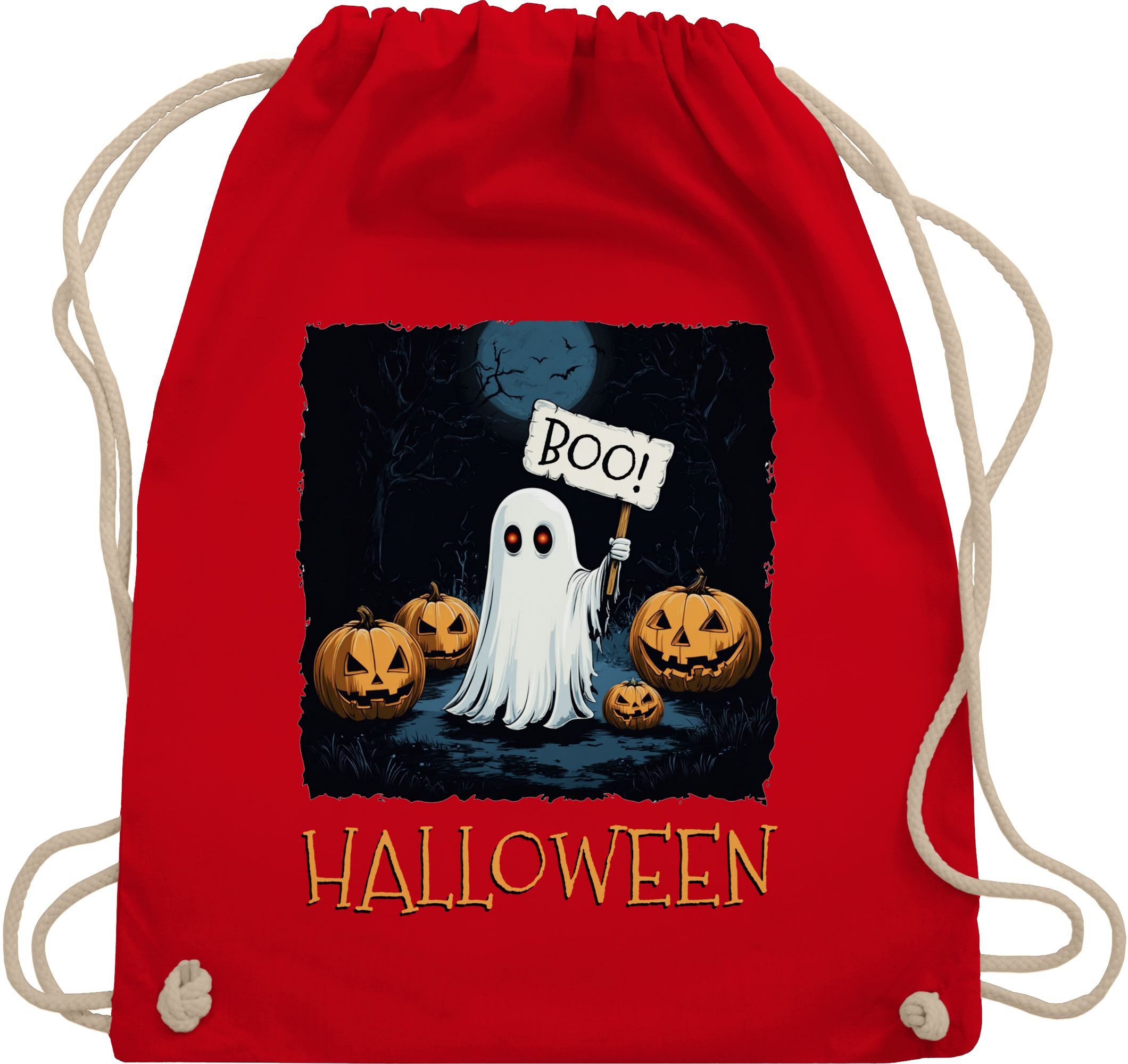 Turnbeutel Boo Geist Halloween I Spukwald im Vollmond I Gruselnacht, Gruslig, S