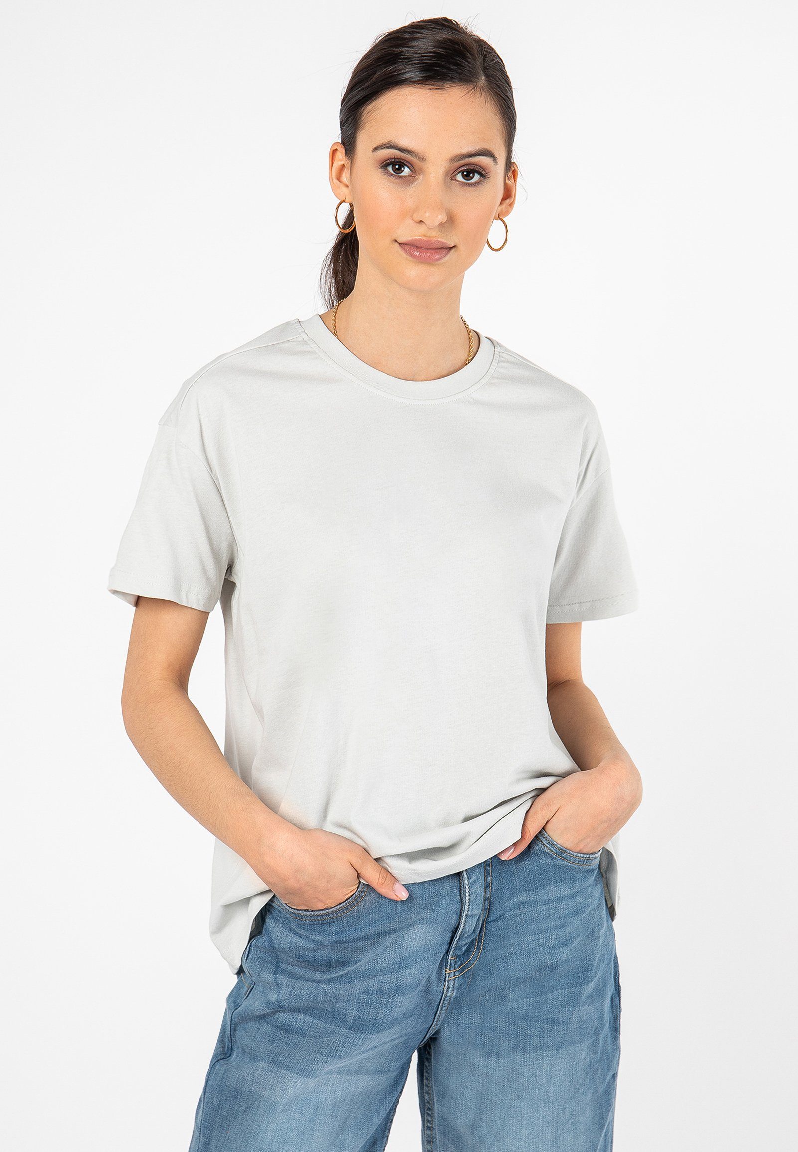 Sublevel Damen Langarm-Shirt Mit Kordeln - Baumwolle Basic Für Jeden Tag