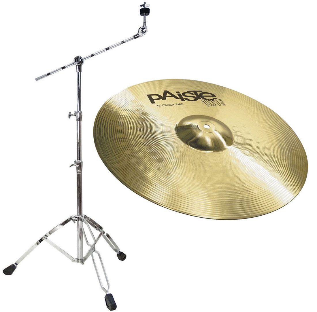 Schlagzeug Paiste 101 18 Crash-Ride mit Galgen-Beckenständer