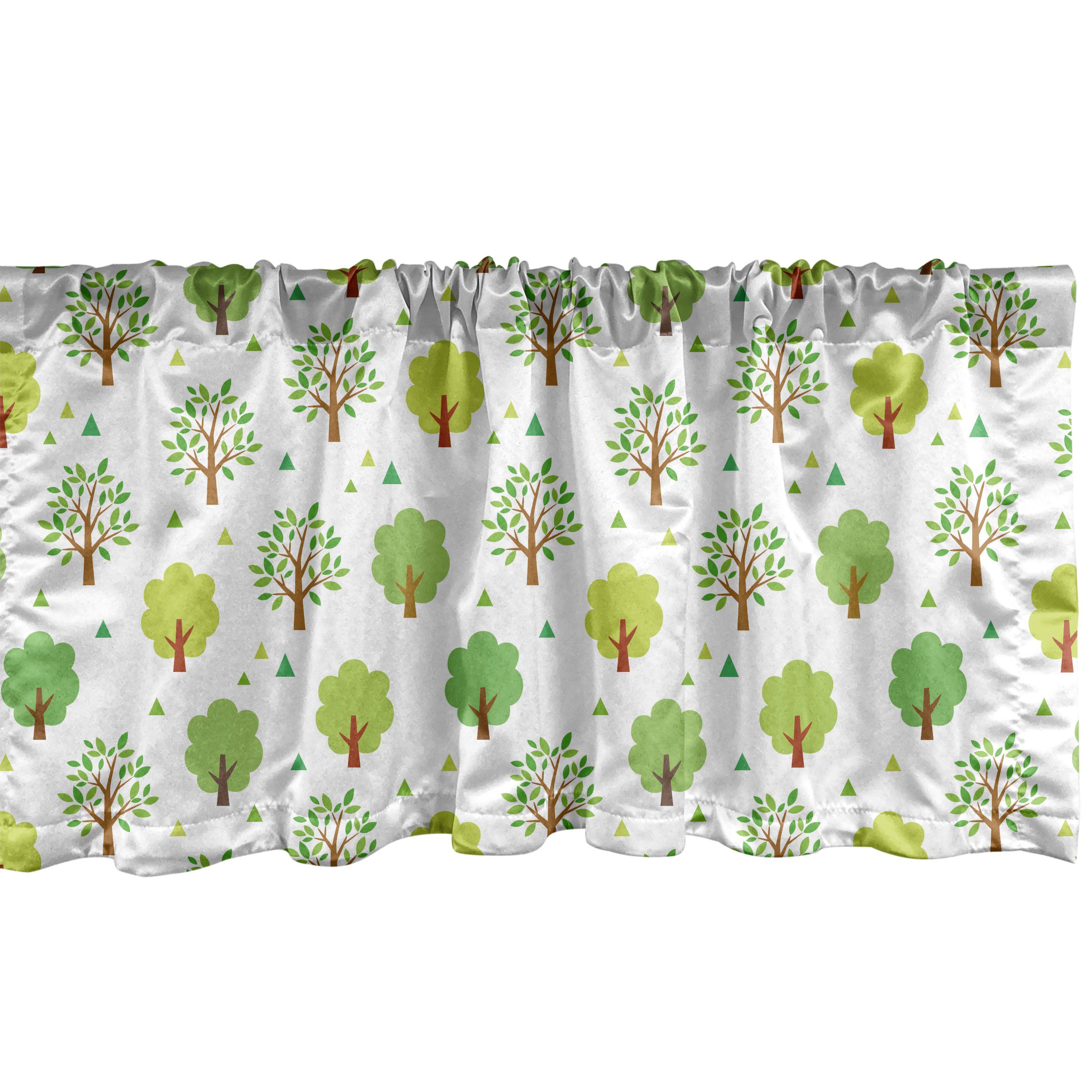 Dekor Volant Botanisch mit Schlafzimmer Microfaser, für Stangentasche, in Scheibengardine Bäume Vorhang Sommersaison Küche Abakuhaus,